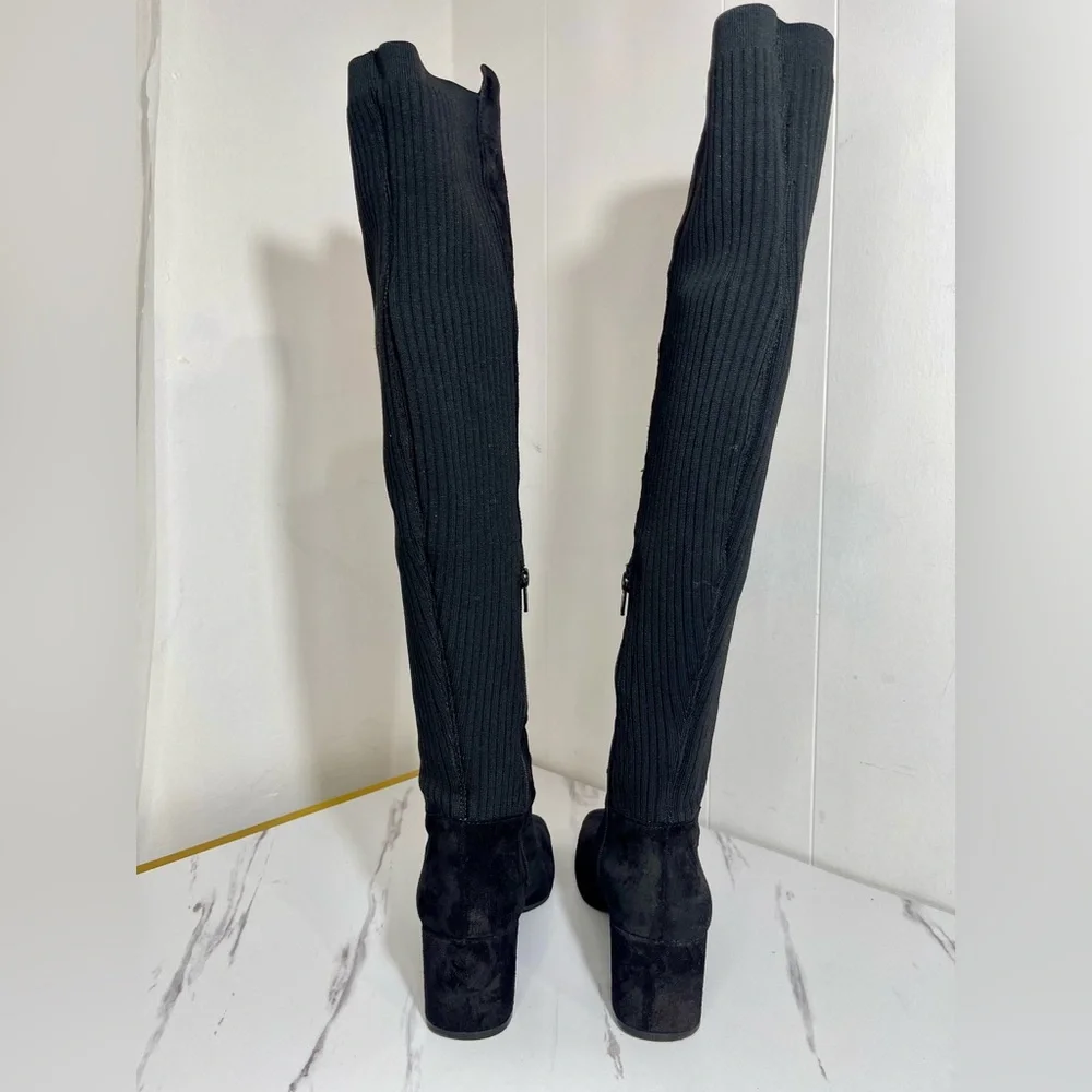 New Kenneth Cole New York Wonens Square Toe Over Knee Black SZ 7.5